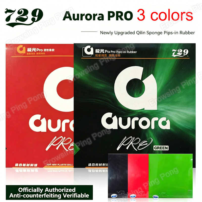 Table Tennis Backhand - 729 AURORA PRO Tischtennisbelag, nicht klebend,