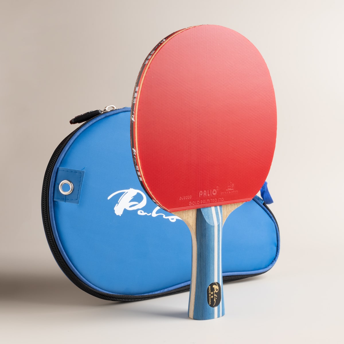 Table Tennis Backhand - Original PALIO 2-Sterne-Tischtennisschläger mit CJ8000 Gummischlaufe,