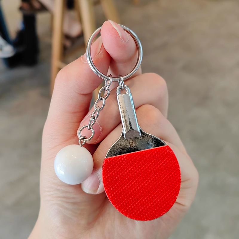 Table Tennis Keychain - Kreative Simulation Tischtennis Schläger Nette Auto