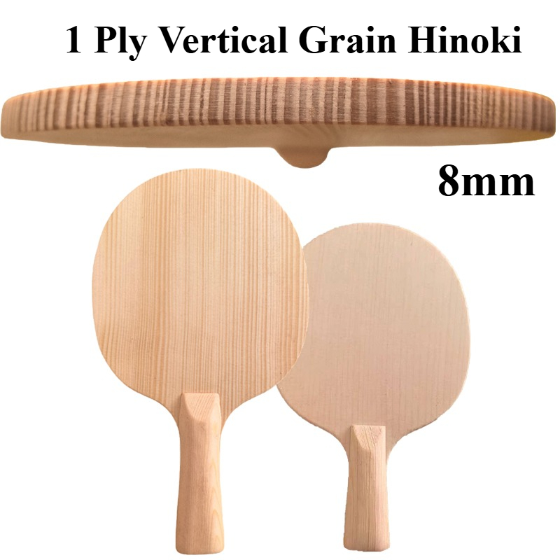 Table Tennis Blade - 1-lagiges 8mm Vertikales Hinoki-Tischtennisschlägerholz, Professionelles Offensives