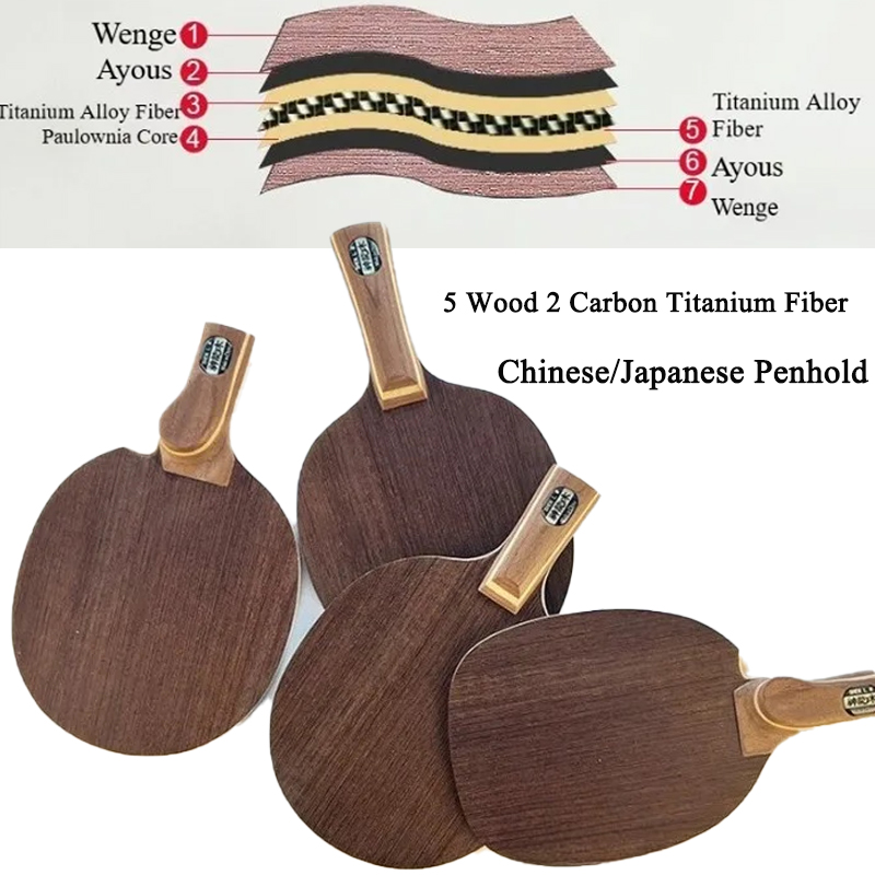 Table Tennis Blade - Tischtennisschläger Chinesisch/Japanisch Penhold 5 Holz 2