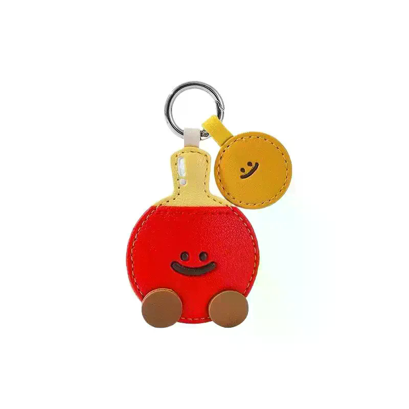 Niedlicher Cartoon-Leder-Schlä – Table Tennis Keychain Bewertung und Preis